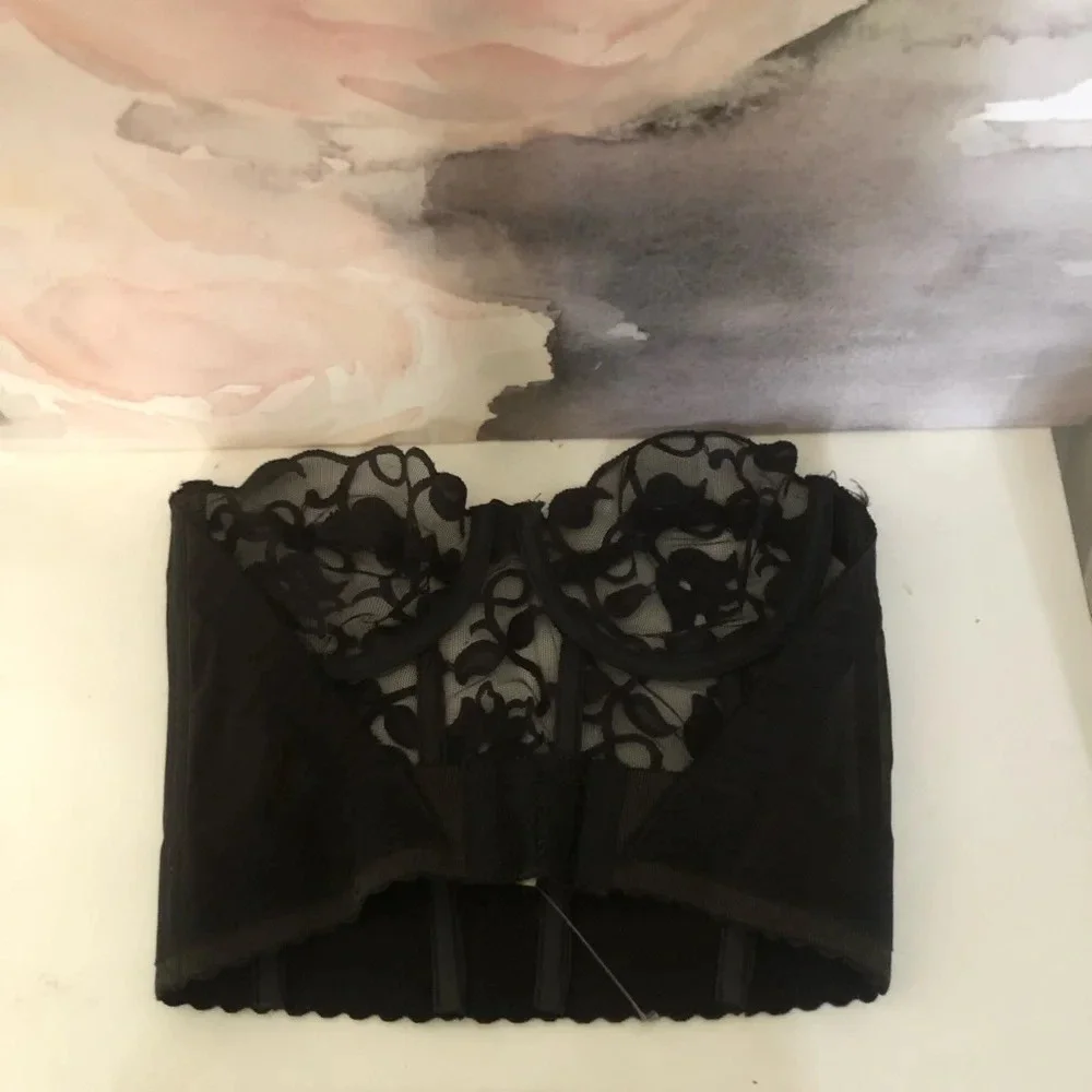 . Vintage Victoria Secret Bustier Corset Black lace